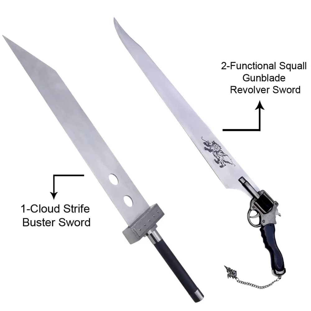 Buster Sword of Cloud Strife & Functional Squall Gunblade
