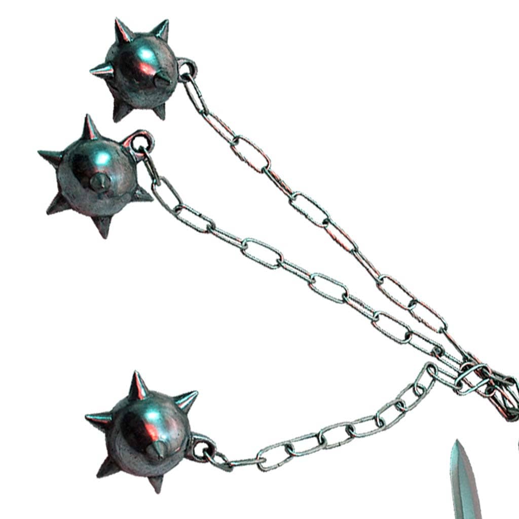 Triple Spiked Flail Mace with Knife
