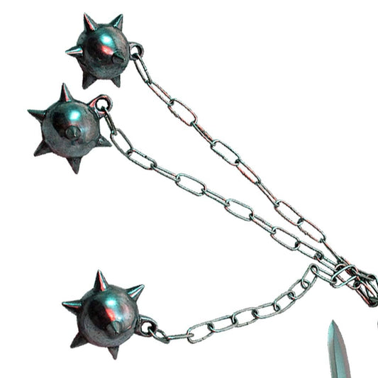Triple Spiked Flail Mace with Knife