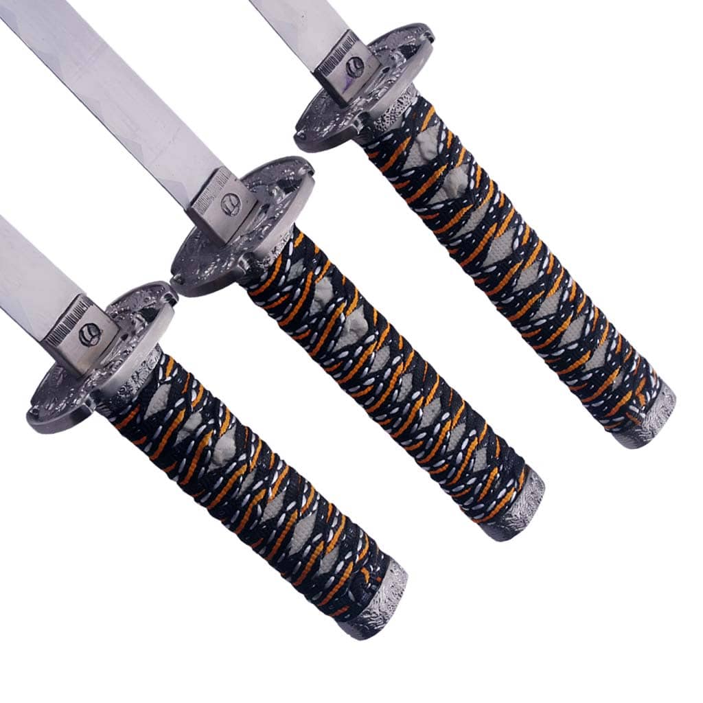 Ninja Symbol 3-piece Blue Samurai Swords Set