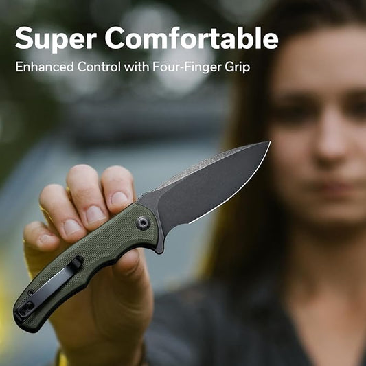Folding Pocket 2.98" Knife D2 Steel Blade G10 Handle EDC