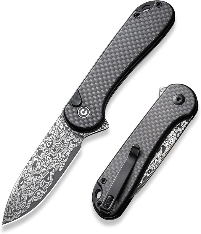 Elementum II Pocket Folding 7" Knife Damascus Blade
