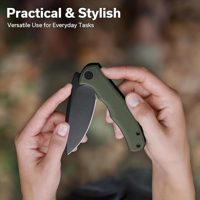 Folding Pocket 2.98" Knife D2 Steel Blade G10 Handle EDC