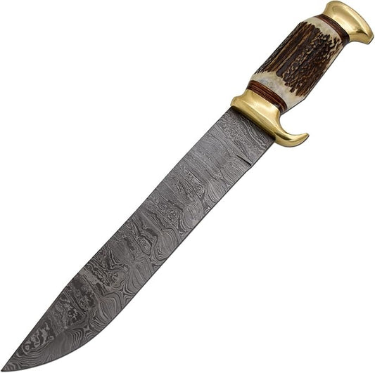 Handmade Damascus Full Tang Hunting 16.5 Knife