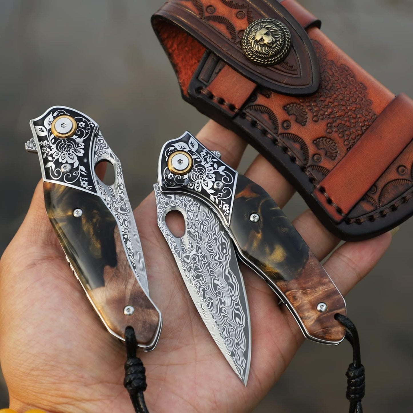 Handmade Damascus Pocket 7" Knife With VG10 Blade