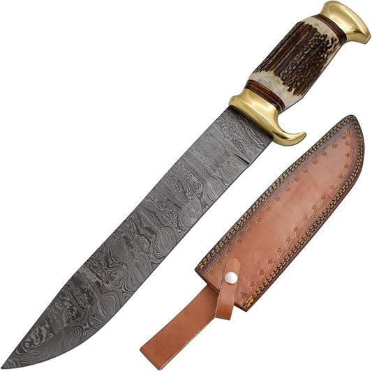 Handmade Damascus Full Tang Hunting 16.5 Knife