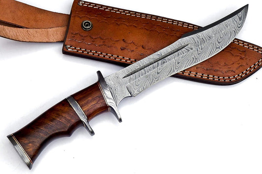 Damascus Hunting 6.5" Knife Multipurpose