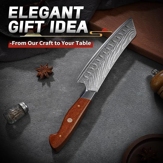 Japanese 67-Layer Damascus Santoku Kitchen 7" Knife