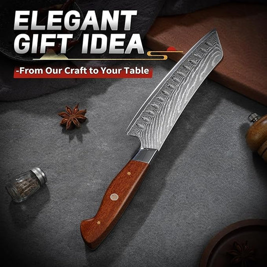 Japanese 67-Layer Damascus Santoku Kitchen 7" Knife