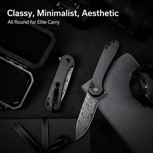 Elementum II Pocket Folding 7" Knife Damascus Blade
