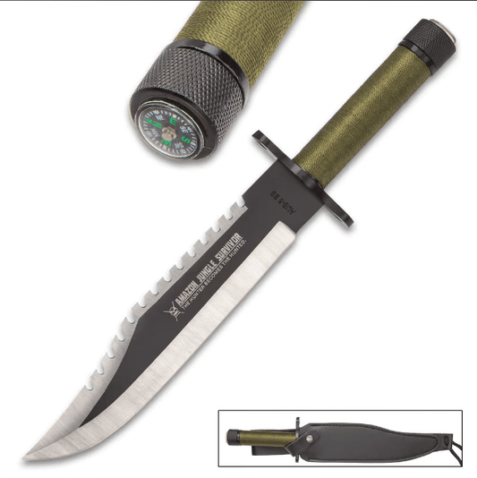 Amazon Jungle Survival Knife And Sheath