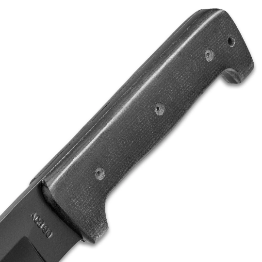 BATTLEFIELD KOMMANDO KNIFE WITH SHEATH - CARBON STEEL BLADE, NON-REFLECTIVE FINISH, MICARTA HANDLE - LENGTH 12 3/4”