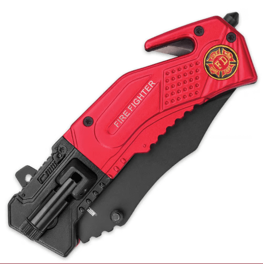 BLACK LEGION FIREFIGHTER EVERYDAY CARRY ASSISTED OPENING POCKET KNIFE WITH BUILT-IN FLASHLIGHT