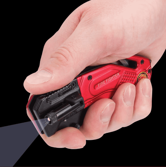BLACK LEGION FIREFIGHTER EVERYDAY CARRY ASSISTED OPENING POCKET KNIFE WITH BUILT-IN FLASHLIGHT