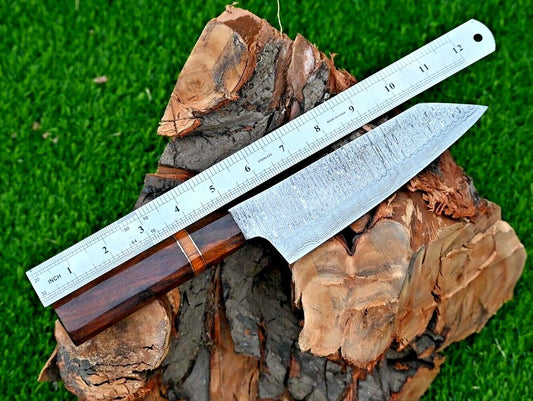 Hand-Forged Damascus 13” Knife For Chefs, Home Kitchen