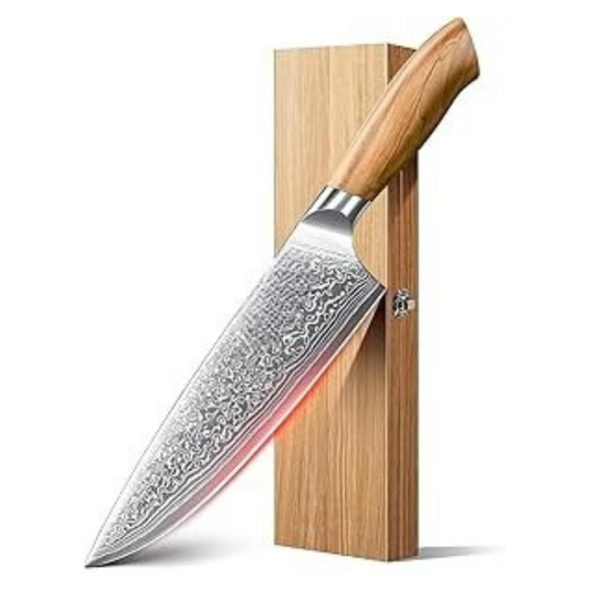 Olive Wood Handle Damascus Chef Knife 67-Layer Blade