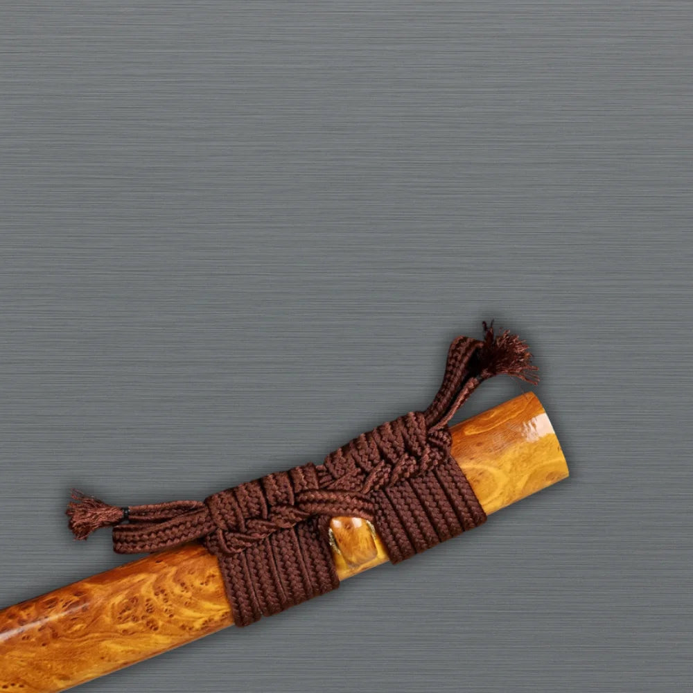 Close-up of katana craftsmanship handle