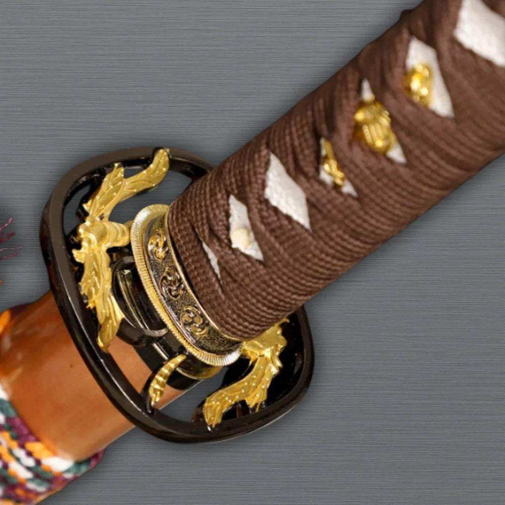 Katana blade showing natural hamon line