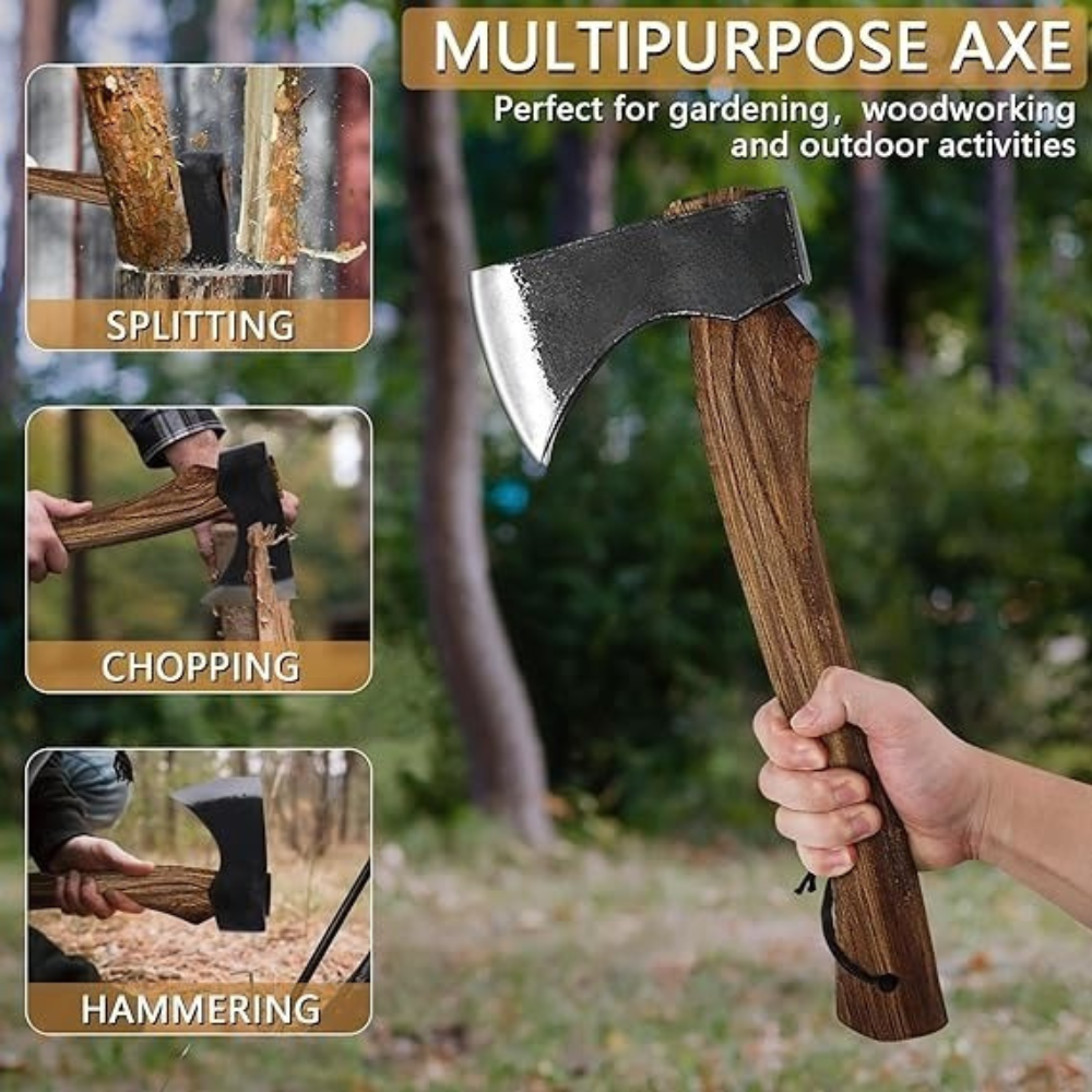 Bushcraft Hatchet 15.7" Axe Beech Wood Handle