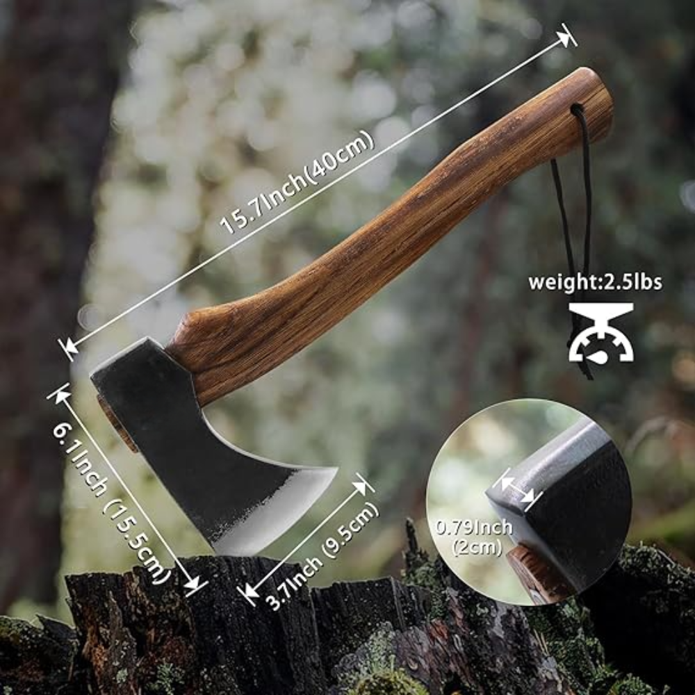Bushcraft Hatchet 15.7" Axe Beech Wood Handle
