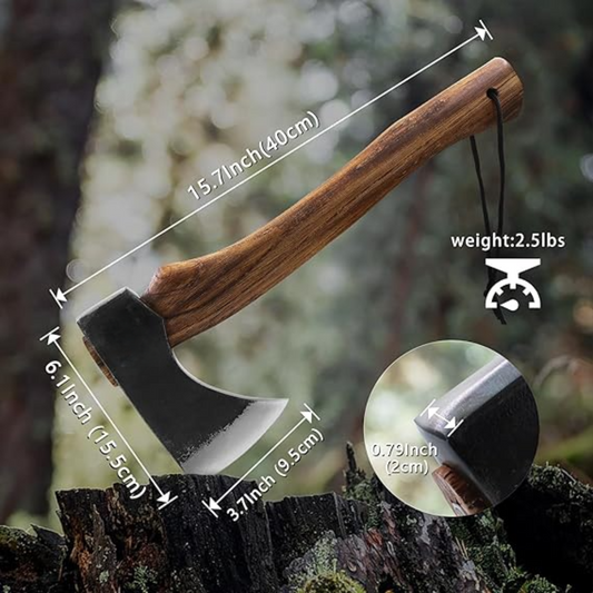 Bushcraft Hatchet 15.7" Axe Beech Wood Handle