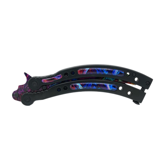 Colorfull Fade Balisong Trainer Knife Curved Butterfly Blade