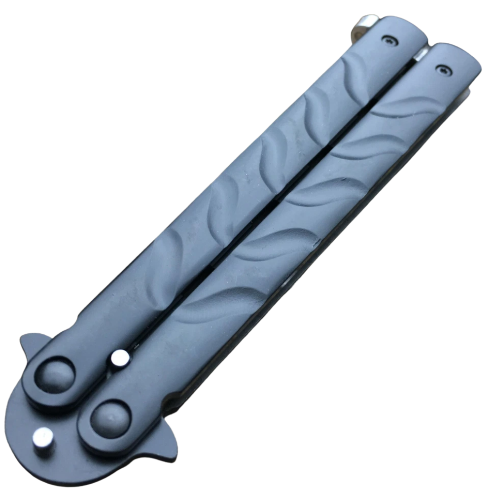 Metal Balisong Butterfly Trainer 8.5" Knife Dull Blade