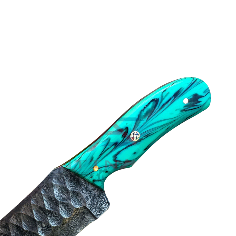 Hand Forged Damascus Skinner 9" Knife Gift for Dad