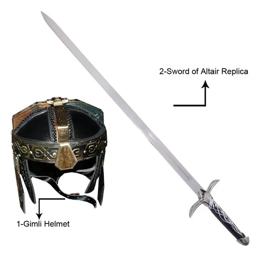 Gimli Helmet & Assassins Creed Altair Sword