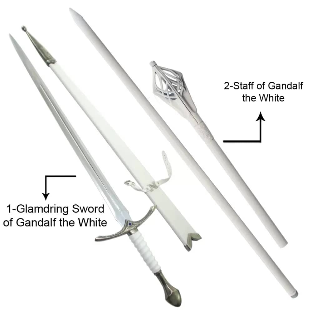 Glamdring White Sword & Staff of Gandalf the White