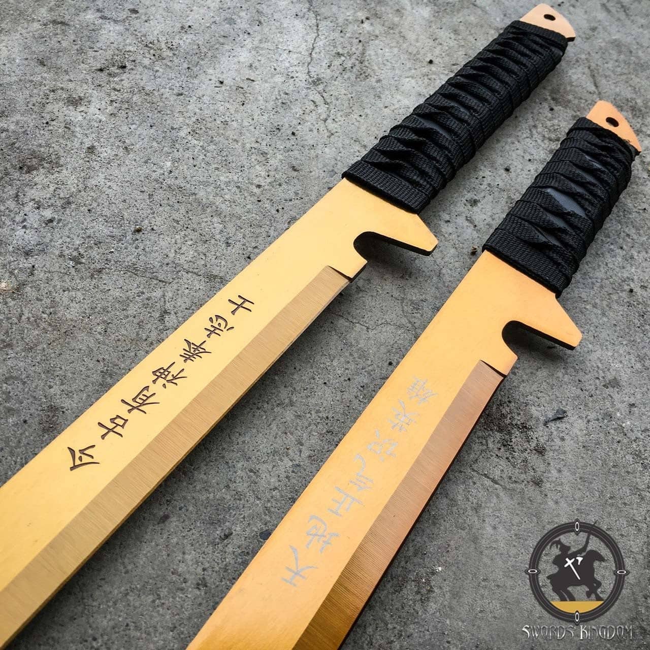 2 Pc Combat Fantasy Ninja Gold Sword Set