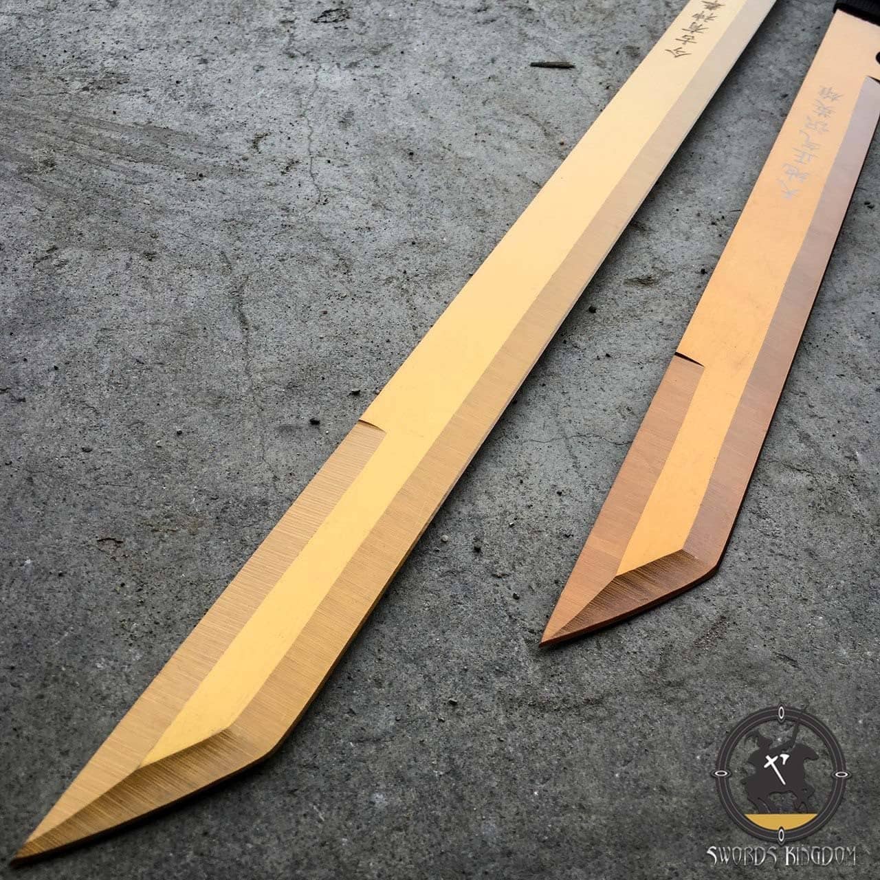 2 Pc Combat Fantasy Ninja Gold Sword Set