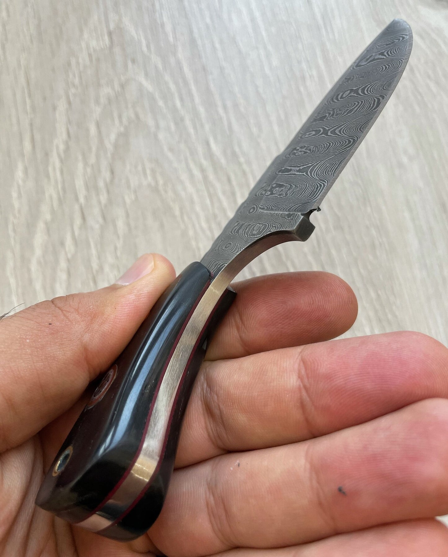 150 Layers Damascus Skinning 5.91" Knife Cow Horn Handle