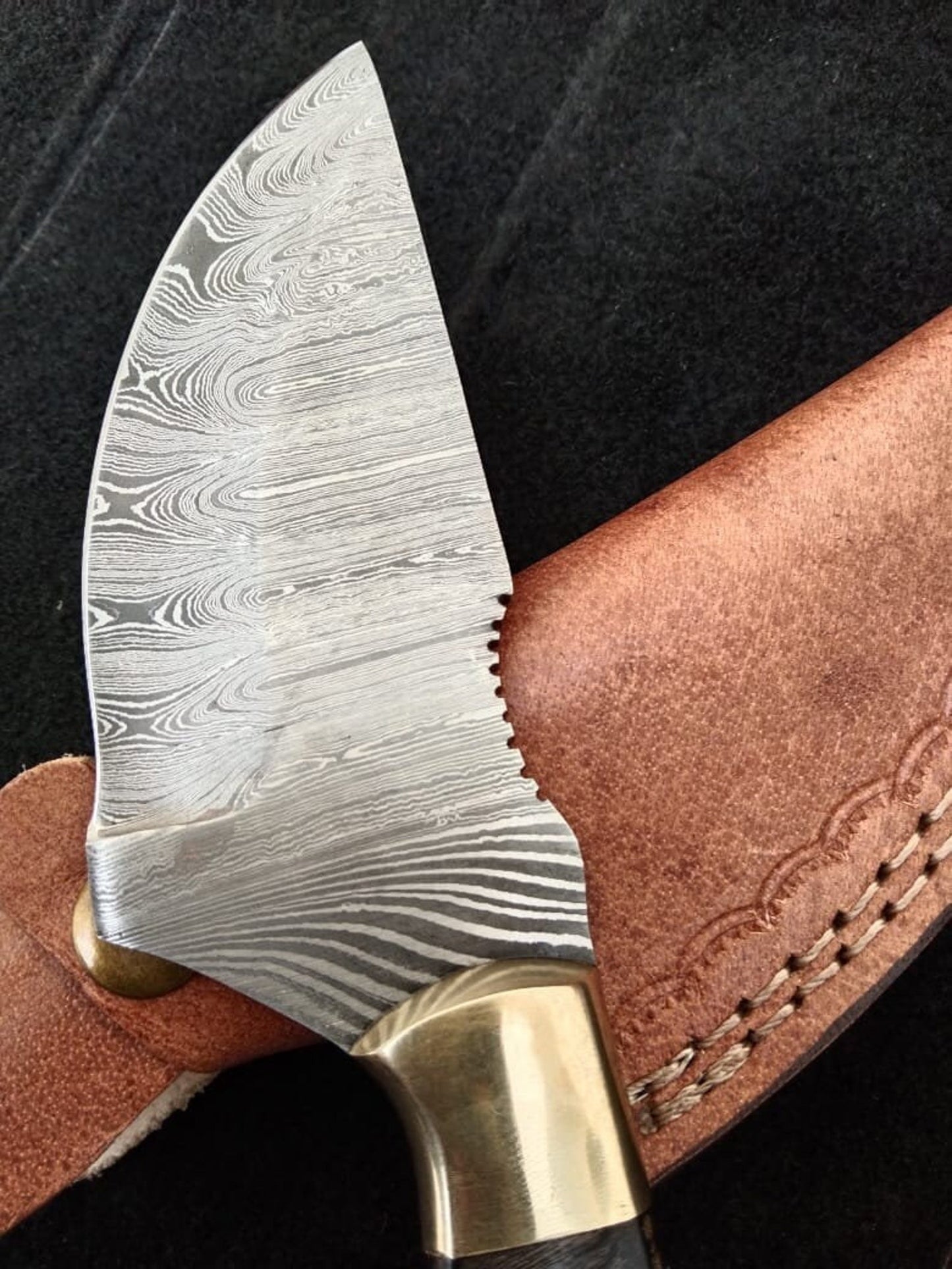 Damascus Steel Skinning 8" Knife with Stag Horn Handle