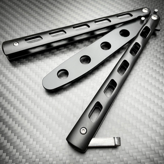 Black Butterfly Balisong Trainer 8.5" Knife Dull Blade