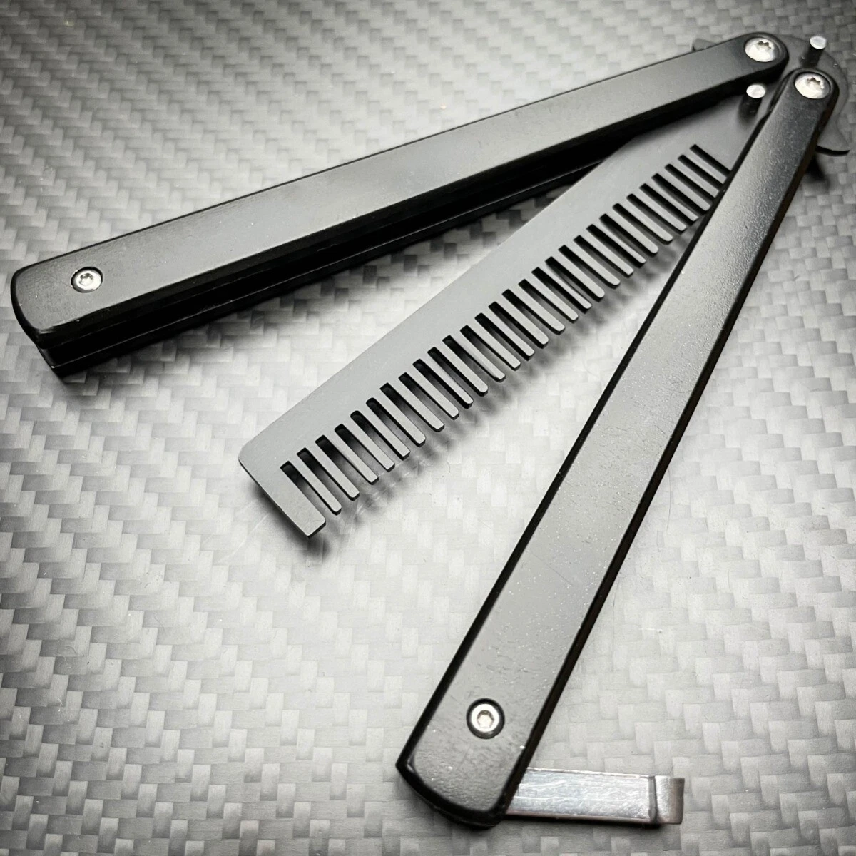 Black Butterfly Balisong Comb Beard & Hair Trainer Tool
