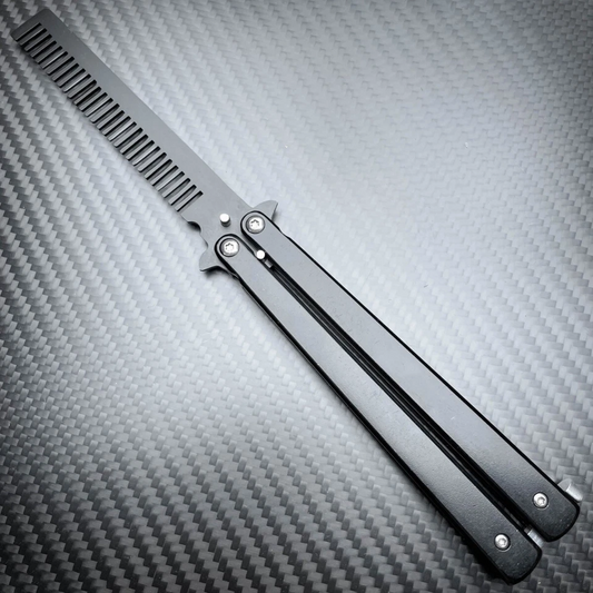 Black Butterfly Balisong Comb Beard & Hair Trainer Tool