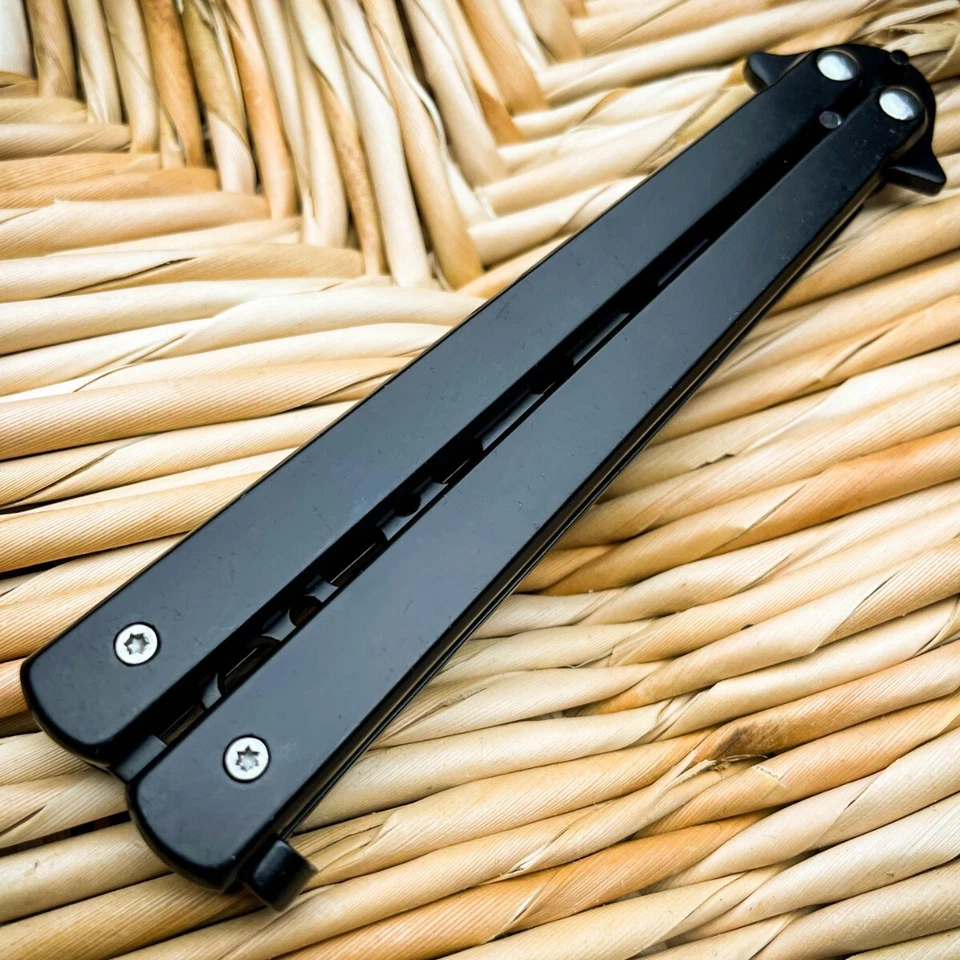 Black Stainless Steel Balisong Butterfly 9" Knife Trainer
