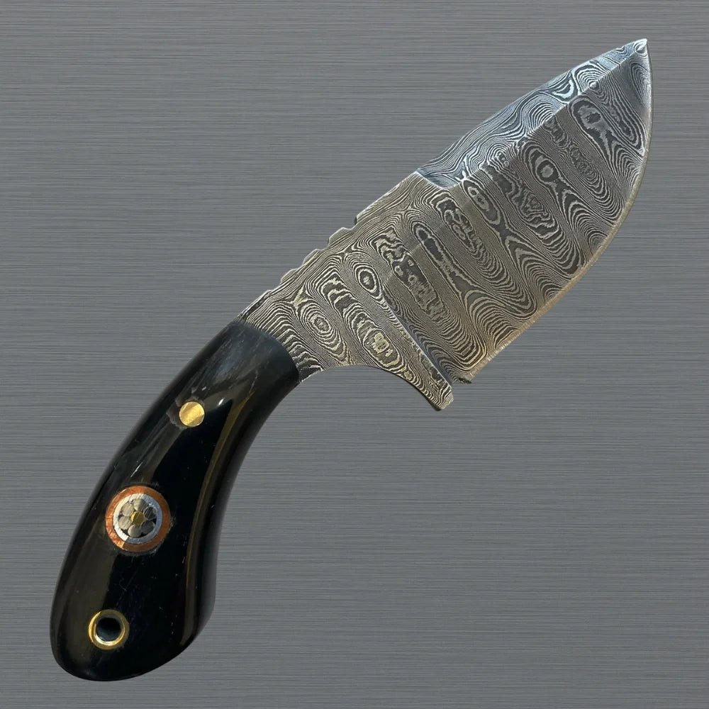 150 Layers Damascus Skinning Knife Cow Horn Handle