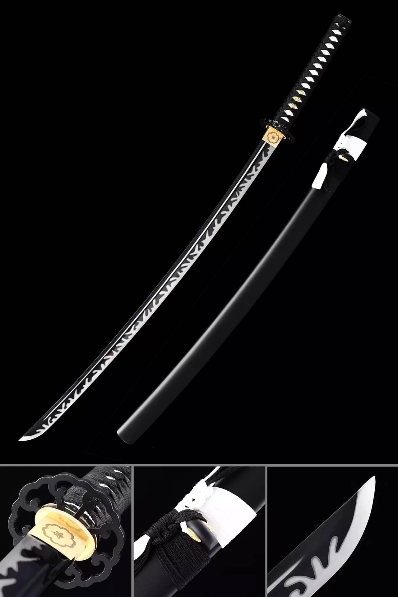 Authentic Black Steel Japanese Samurai Katana Swords