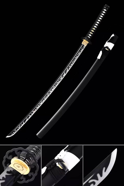 Authentic Black Steel Japanese Samurai Katana Swords