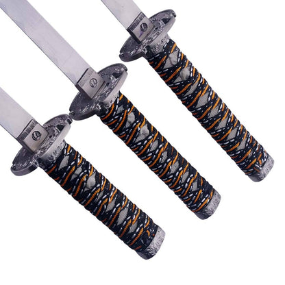 Ninja Symbol 3-piece Blue Samurai Swords Set