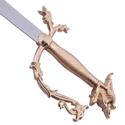 Dragon Head Scimitar Sword with Gold Plated Handle