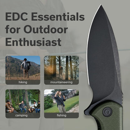 Folding Pocket 2.98" Knife D2 Steel Blade G10 Handle EDC