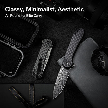 Elementum II Pocket Folding 7" Knife Damascus Blade