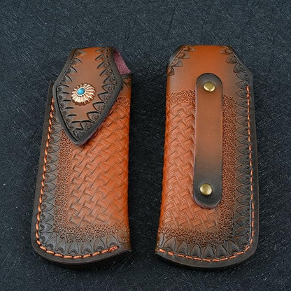 Sandalwood Handle Damascus Folding Pocket Knife