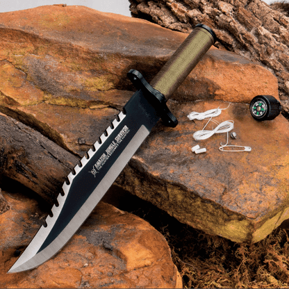Amazon Jungle Survival Knife And Sheath