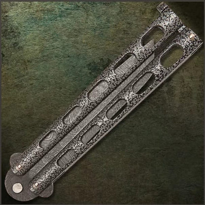 Bear & Son Butterfly Knife Damascus Tanto