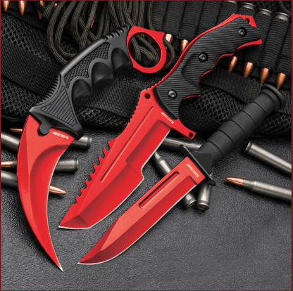 Black Legion Red Fury Triple Knife Set