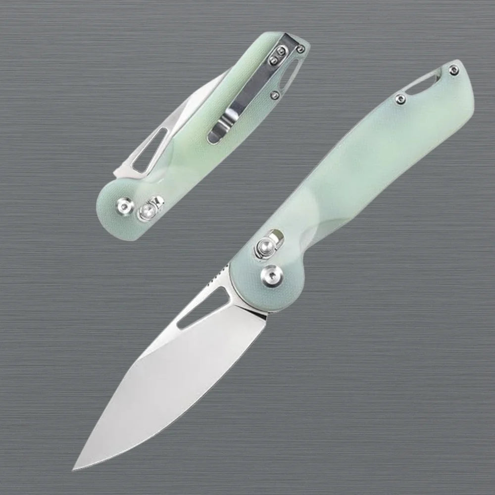 Folding Pocket Knife Stainless Steel Blade G10 Handle